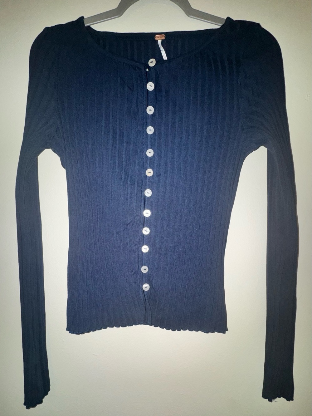 Free People Tilly Rib Long Sleeve Button Front Cardigan